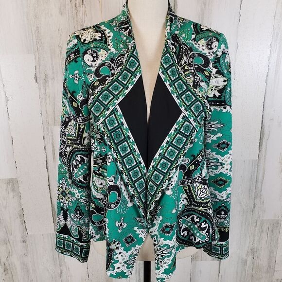 Chico's Paisley Open Front Blazer Sz 0 - Picture 1 of 6